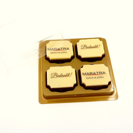 Personalised chocolates per 4 in box