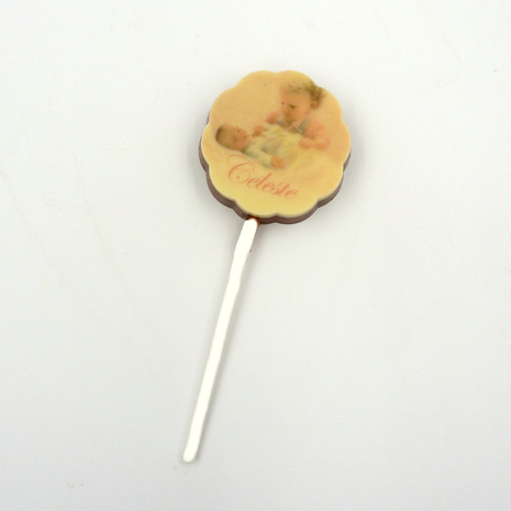 Personalised chocolate lollipop