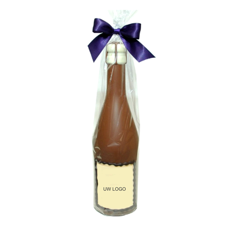 Personalised chocolate champagne bottle