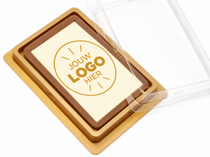 Gepersonaliseerde chocolade plaatje 85x55mm
